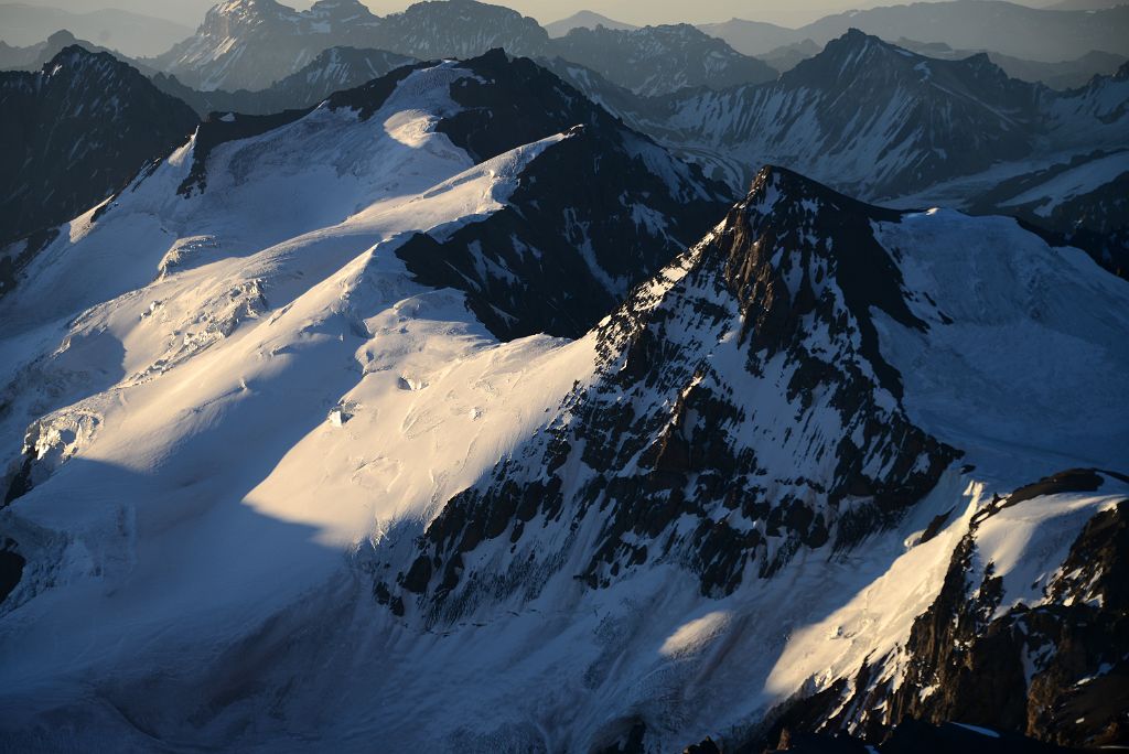 25 Horcones Glacier, Cerro de los Horcones, Cerro Cuerno Close Up At Sunset From Aconcagua Camp 3 Colera